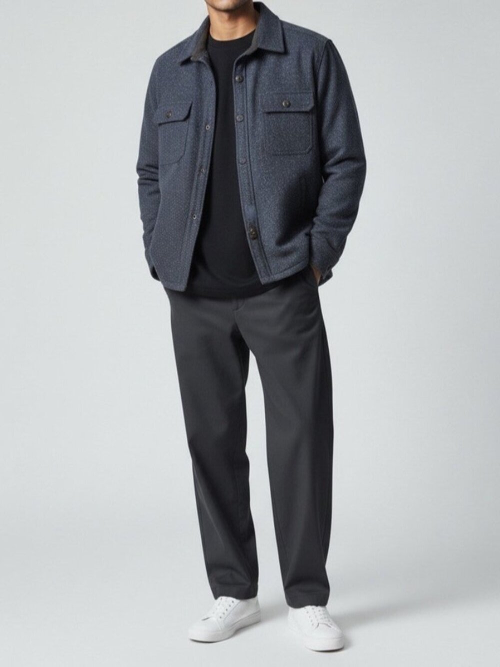 Taylor Stitch NWOT Chandler Jacket in Navy Donegal Blue Speckled Sherpa Sz 40